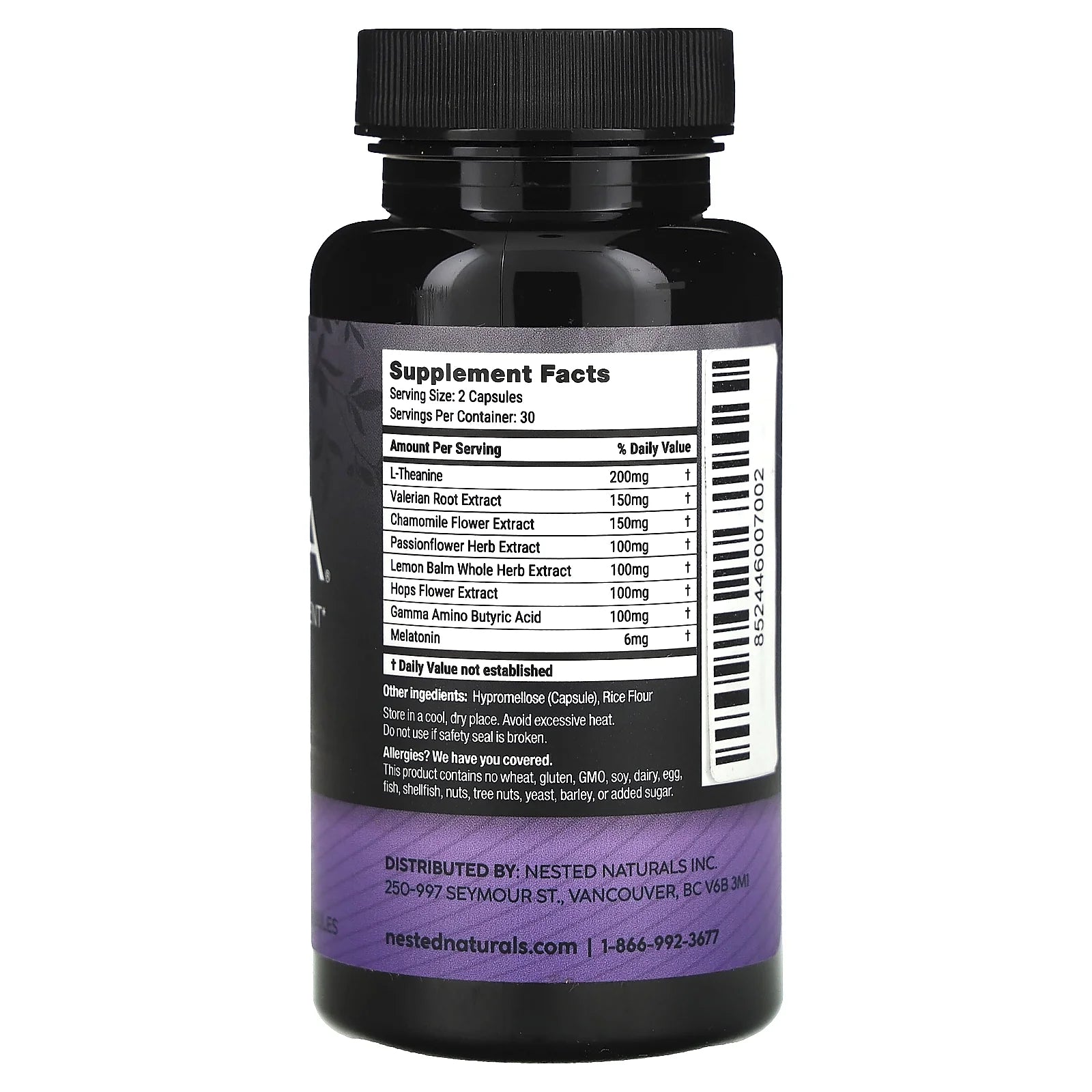 Luna, Gentle Sleep Supplement with Melatonin, 60 Vegan Capsules
