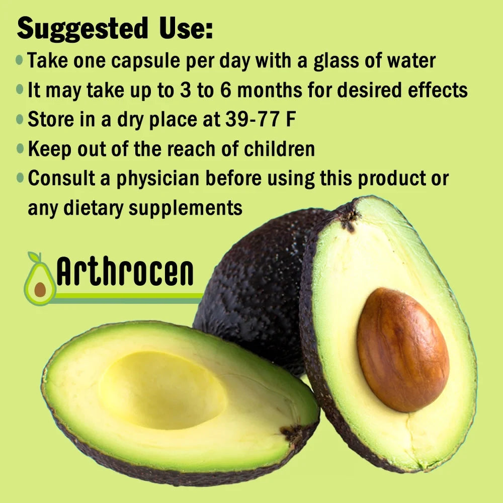 Joint Health Supplement, 300Mg Avocado Soy Unsaponifiables, 60 Capsules, One Capsule per Day, Bone Strength Supplements