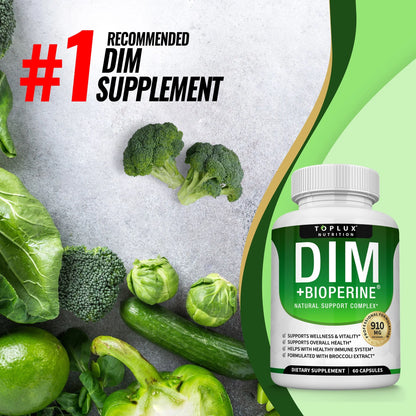 Dim Supplement 910Mg Diindolylmethane with Bioperine, Hormonal Balance Supplement 60 Capsules