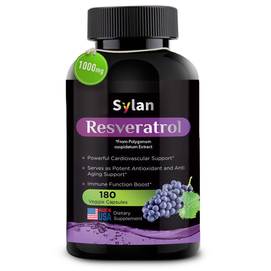 Trans Resveratrol Supplement 1000Mg Polyphenols Supplement 180 Capsules Veggie Non-Gmo Made in USA