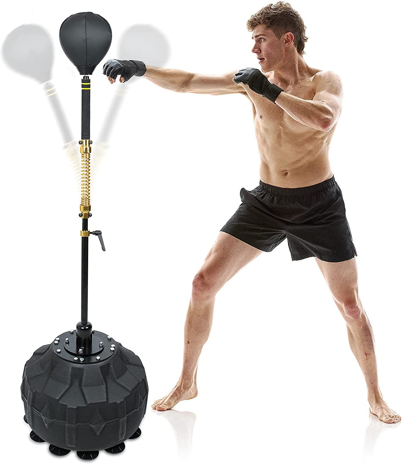 Boxing Fast Respond Speed Bar Heavy Duty Punching Equipment Adjustable Height from 57"~73" Boxing Skills Training Free Standing